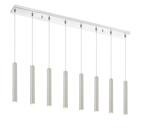 Z-Lite Forest 8 Light Linear Chandelier in Chrome Finish Model: 917MP12-BN-LED-8LCH