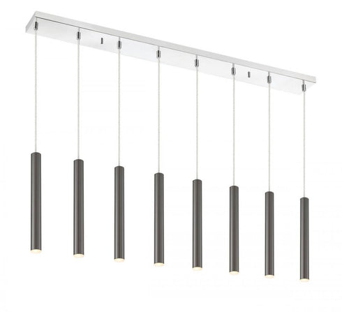Z-Lite Forest 8 Light Linear Chandelier in Chrome Finish Model: 917MP12-BN-LED-8LCH