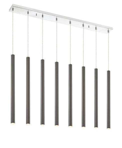 Z-Lite Forest 8 Light Linear Chandelier in Chrome Finish Model: 917MP24-BN-LED-8LCH