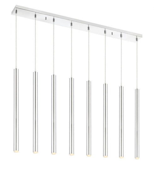 Z-Lite Forest 8 Light Linear Chandelier in Chrome Finish Model: 917MP24-BN-LED-8LCH