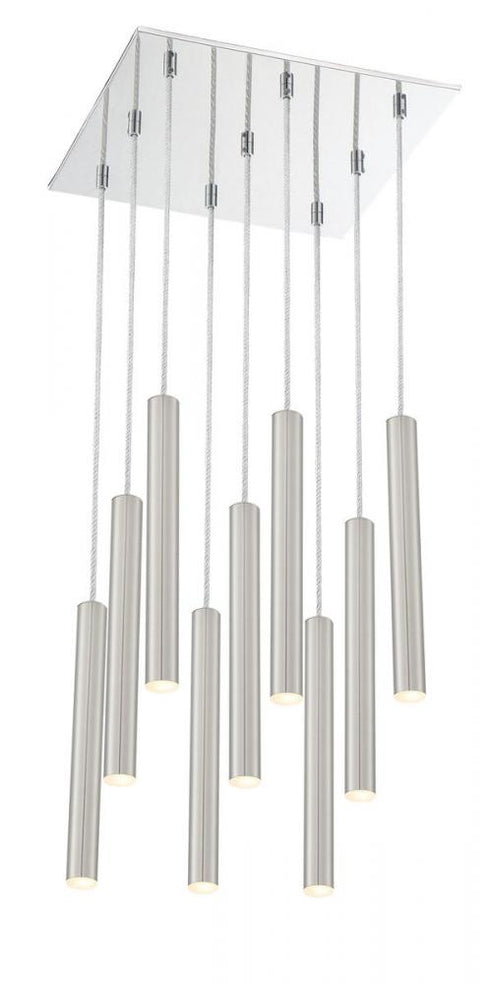 Z-Lite Forest 9 Light Chandelier in Chrome Finish Model: 917MP12-BN-LED-9SCH
