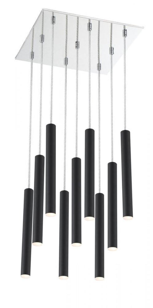 Z-Lite Forest 9 Light Chandelier in Chrome Finish Model: 917MP12-BN-LED-9SCH