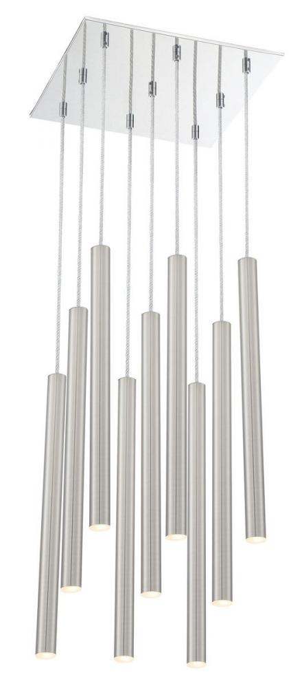 Z-Lite Forest 9 Light Chandelier in Chrome Finish Model: 917MP24-BN-LED-9SCH