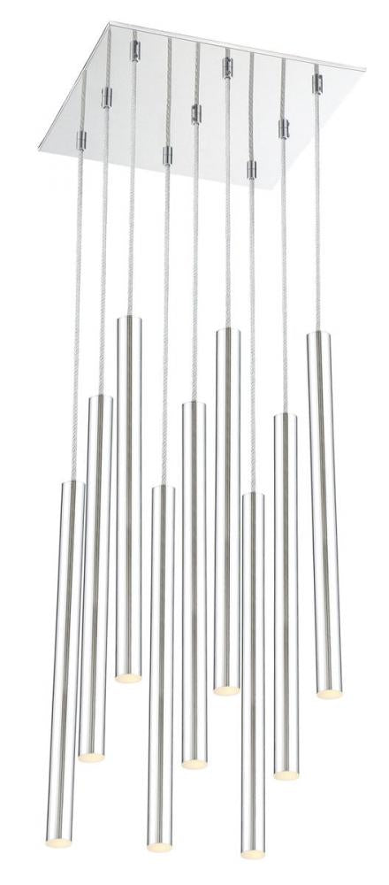 Z-Lite Forest 9 Light Chandelier in Chrome Finish Model: 917MP24-BN-LED-9SCH