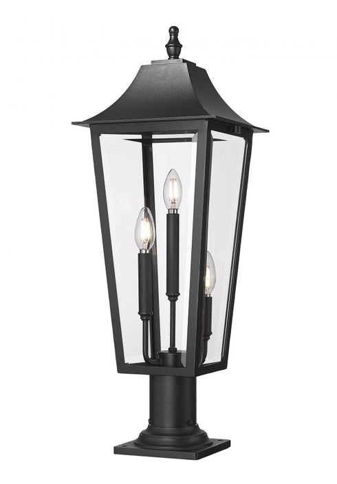 Z-Lite Gannon 3 Light Outdoor Pier Mounted Fixture in Black Finish Model: 5008PHBR-533PM-BK