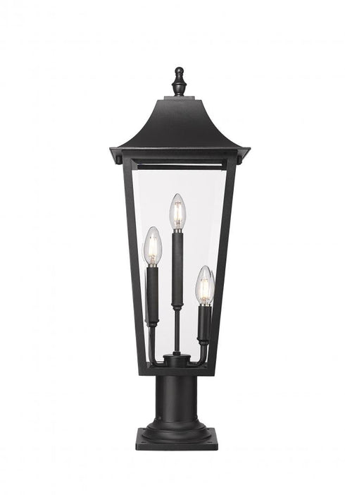 Z-Lite Gannon 3 Light Outdoor Pier Mounted Fixture in Black Finish Model: 5008PHBR-533PM-BK