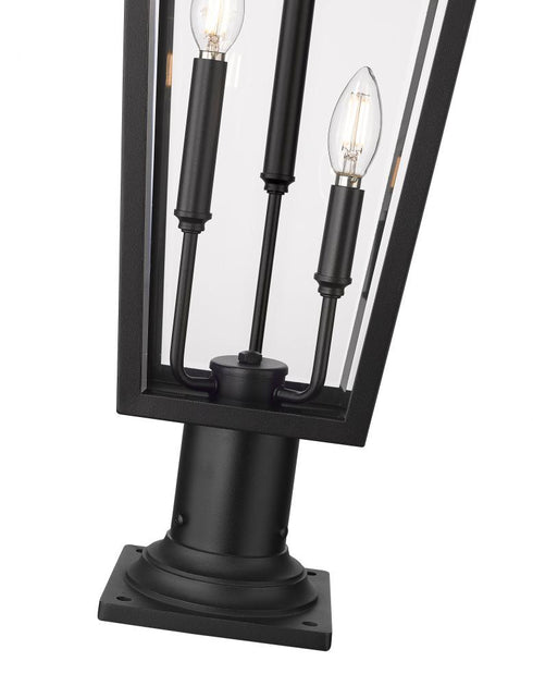 Z-Lite Gannon 3 Light Outdoor Pier Mounted Fixture in Black Finish Model: 5008PHXLR-533PM-BK
