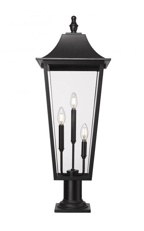 Z-Lite Gannon 3 Light Outdoor Pier Mounted Fixture in Black Finish Model: 5008PHXLR-533PM-BK