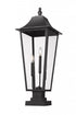 Z-Lite Gannon 3 Light Outdoor Pier Mounted Fixture in Black Finish Model: 5008PHXLS-SQPM-BK