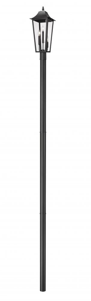 Z-Lite Gannon 3 Light Outdoor Post Mount Fixture in Black Finish Model: 5008PHBR-5009P120-BK