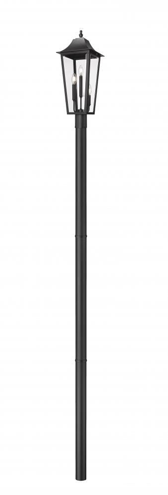 Z-Lite Gannon 3 Light Outdoor Post Mount Fixture in Black Finish Model: 5008PHBR-5009P96-BK