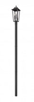 Z-Lite Gannon 3 Light Outdoor Post Mount Fixture in Black Finish Model: 5008PHBR-5009P96-BK