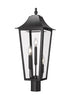 Z-Lite Gannon 3 Light Outdoor Post Mount Fixture in Black Finish Model: 5008PHBR-BK