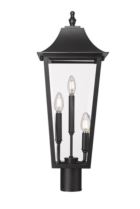Z-Lite Gannon 3 Light Outdoor Post Mount Fixture in Black Finish Model: 5008PHBR-BK