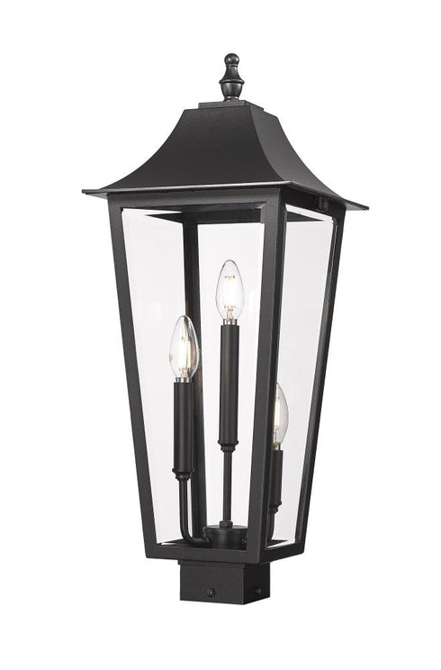 Z-Lite Gannon 3 Light Outdoor Post Mount Fixture in Black Finish Model: 5008PHBS-BK