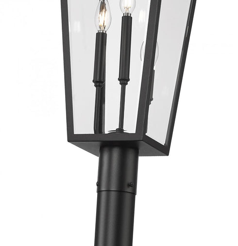 Z-Lite Gannon 3 Light Outdoor Post Mount Fixture in Black Finish Model: 5008PHXLR-5009P96-BK