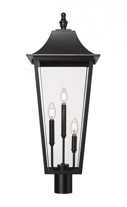 Z-Lite Gannon 3 Light Outdoor Post Mount Fixture in Black Finish Model: 5008PHXLR-BK