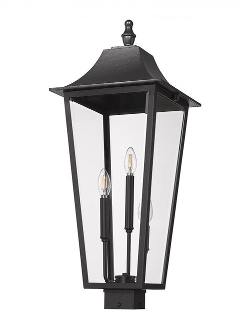 Z-Lite Gannon 3 Light Outdoor Post Mount Fixture in Black Finish Model: 5008PHXLS-BK