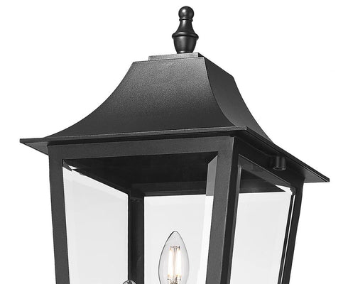 Z-Lite Gannon 3 Light Outdoor Post Mounted Fixture in Black Finish Model: 5008PHBR-5011P-BK