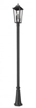 Z-Lite Gannon 3 Light Outdoor Post Mounted Fixture in Black Finish Model: 5008PHBR-5011P-BK