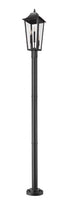 Z-Lite Gannon 3 Light Outdoor Post Mounted Fixture in Black Finish Model: 5008PHBR-5012P-BK