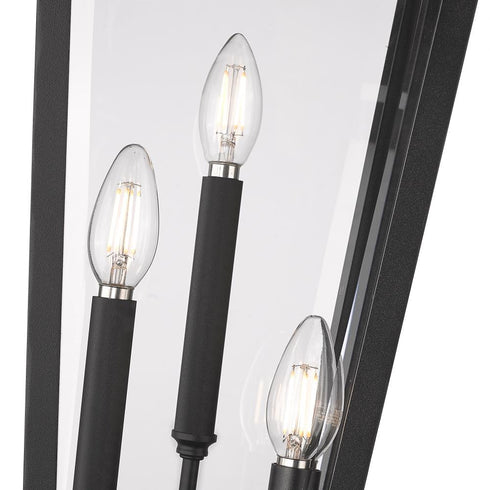 Z-Lite Gannon 3 Light Outdoor Post Mounted Fixture in Black Finish Model: 5008PHBR-5012P-BK