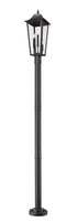 Z-Lite Gannon 3 Light Outdoor Post Mounted Fixture in Black Finish Model: 5008PHBR-5012P-BK