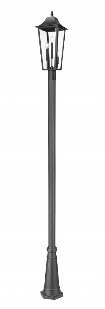 Z-Lite Gannon 3 Light Outdoor Post Mounted Fixture in Black Finish Model: 5008PHBR-519P-BK