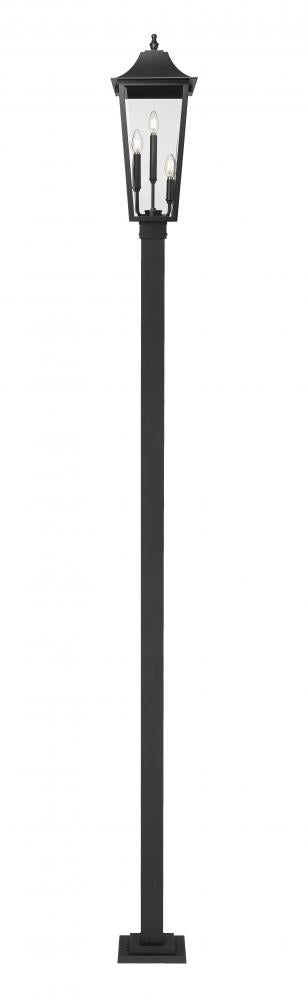 Z-Lite Gannon 3 Light Outdoor Post Mounted Fixture in Black Finish Model: 5008PHBS-536P-BK