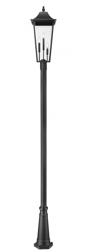Z-Lite Gannon 3 Light Outdoor Post Mounted Fixture in Black Finish Model: 5008PHXLR-5011P-BK