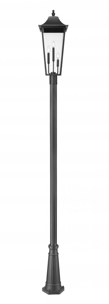 Z-Lite Gannon 3 Light Outdoor Post Mounted Fixture in Black Finish Model: 5008PHXLR-519P-BK