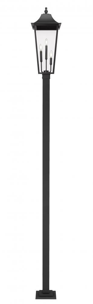 Z-Lite Gannon 3 Light Outdoor Post Mounted Fixture in Black Finish Model: 5008PHXLS-536P-BK