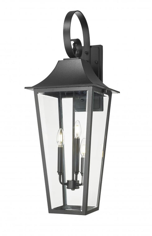 Z-Lite Gannon 3 Light Outdoor Wall Light in Black Finish Model: 5008XL-BK