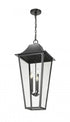 Z-Lite Gannon 5 Light Outdoor Chain Mount Ceiling Fixture in Black Finish Model: 5008CHXXL-BK