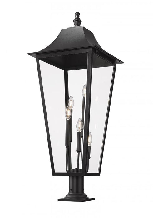 Z-Lite Gannon 5 Light Outdoor Pier Mounted Fixture in Black Finish Model: 5008PHXXLR-533PM-BK