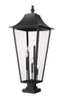 Z-Lite Gannon 5 Light Outdoor Pier Mounted Fixture in Black Finish Model: 5008PHXXLS-SQPM-BK