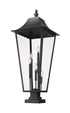 Z-Lite Gannon 5 Light Outdoor Pier Mounted Fixture in Black Finish Model: 5008PHXXLS-SQPM-BK