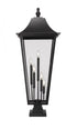 Z-Lite Gannon 5 Light Outdoor Pier Mounted Fixture in Black Finish Model: 5008PHXXLS-SQPM-BK