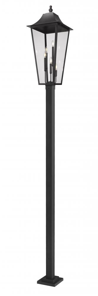 Z-Lite Gannon 5 Light Outdoor Post Mount Fixture in Black Finish Model: 5008PHXXLS-536P-BK