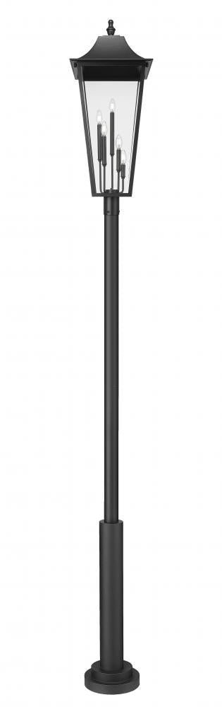 Z-Lite Gannon 5 Light Outdoor Post Mounted Fixture in Black Finish Model: 5008PHXXLR-5010P-BK