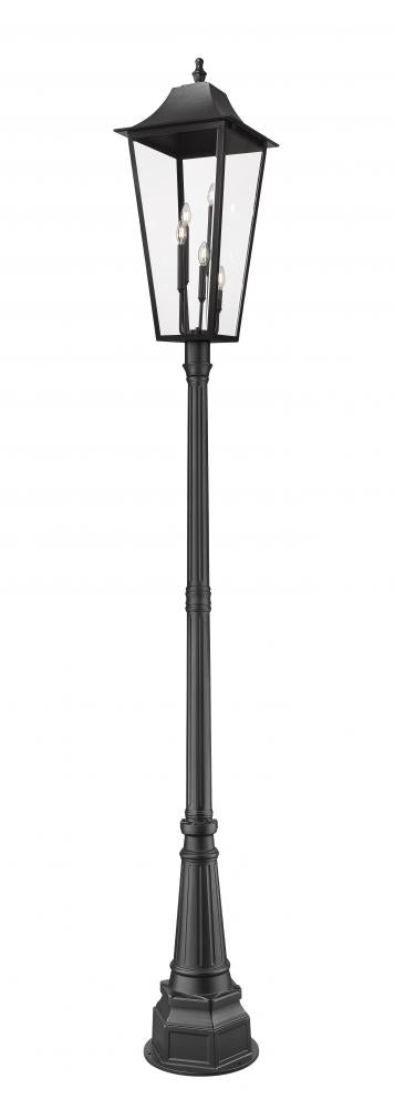 Z-Lite Gannon 5 Light Outdoor Post Mounted Fixture in Black Finish Model: 5008PHXXLR-564P-BK