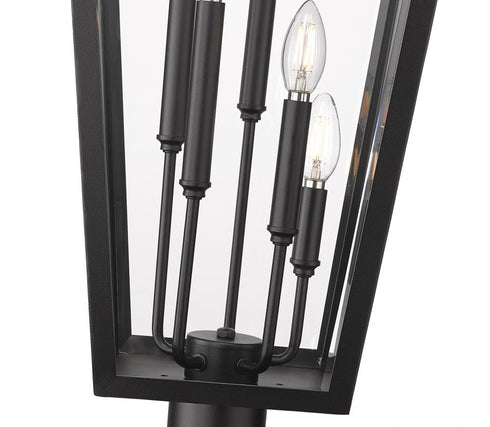 Z-Lite Gannon 5 Light Outdoor Post Mounted Fixture in Black Finish Model: 5008PHXXLR-564P-BK