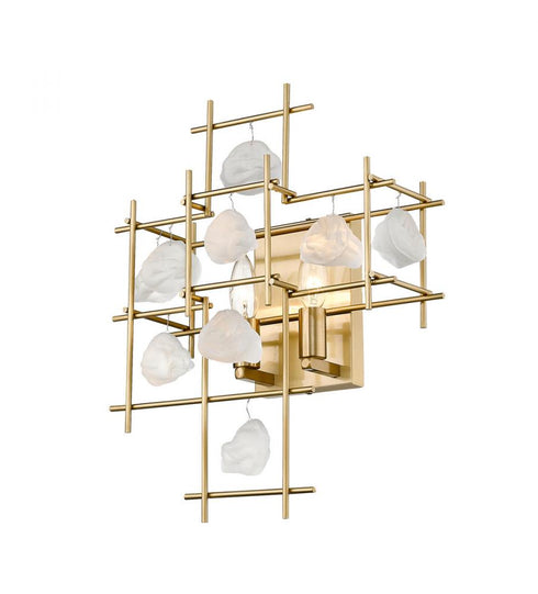 Z-Lite Garroway 2 Light Wall Sconce in Aged Brass Finish Model: 4007S-AGBR