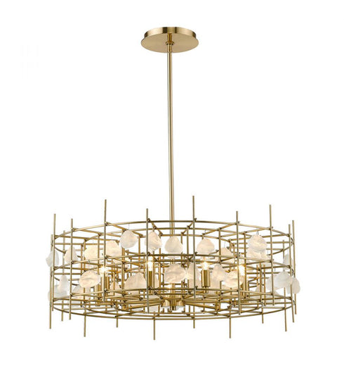 Z-Lite Garroway 9 Light Chandelier in Aged Brass Finish Model: 4007-32AGBR