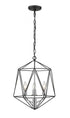 Z-Lite Geo 3 Light Chandelier in Matte Black + Chrome Finish Model: 918-14MB-CH