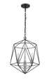 Z-Lite Geo 3 Light Chandelier in Matte Black + Chrome Finish Model: 918-14MB-CH