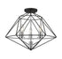Z-Lite Geo 3 Light Semi Flush Mount in Matte Black + Chrome Finish Model: 918SF-MB-CH