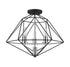 Z-Lite Geo 3 Light Semi Flush Mount in Matte Black + Chrome Finish Model: 918SF-MB-CH