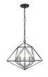 Z-Lite Geo 5 Light Chandelier in Matte Black + Chrome Finish Model: 918-18MB-CH