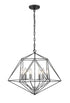 Z-Lite Geo 6 Light Chandelier in Matte Black + Chrome Finish Model: 918-22MB-CH